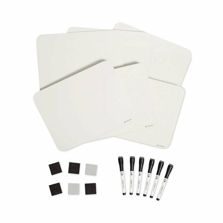 PAPERPERFECT White Surface Single-Sided Dry Erase Lap Board, 6PK PA3751513